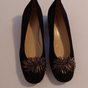 Sesto Meucci Brown Flats with Gold Accents